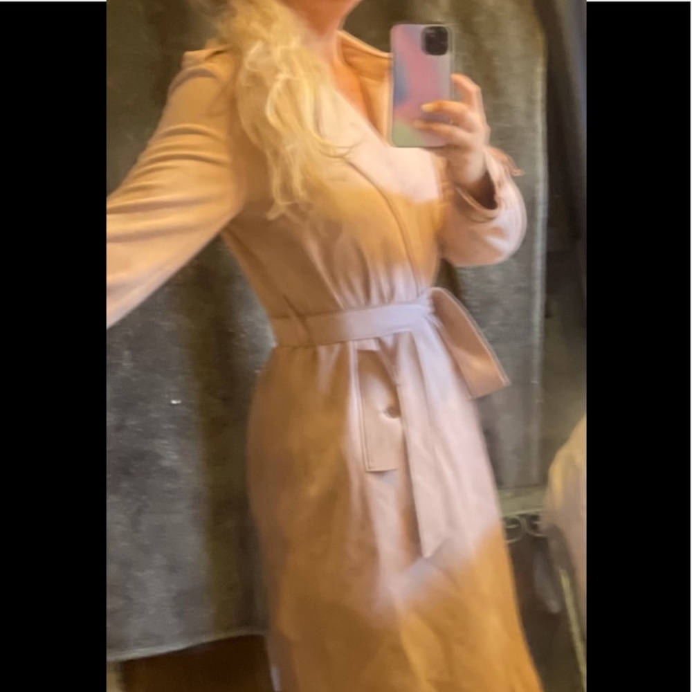 Pink belted jacket